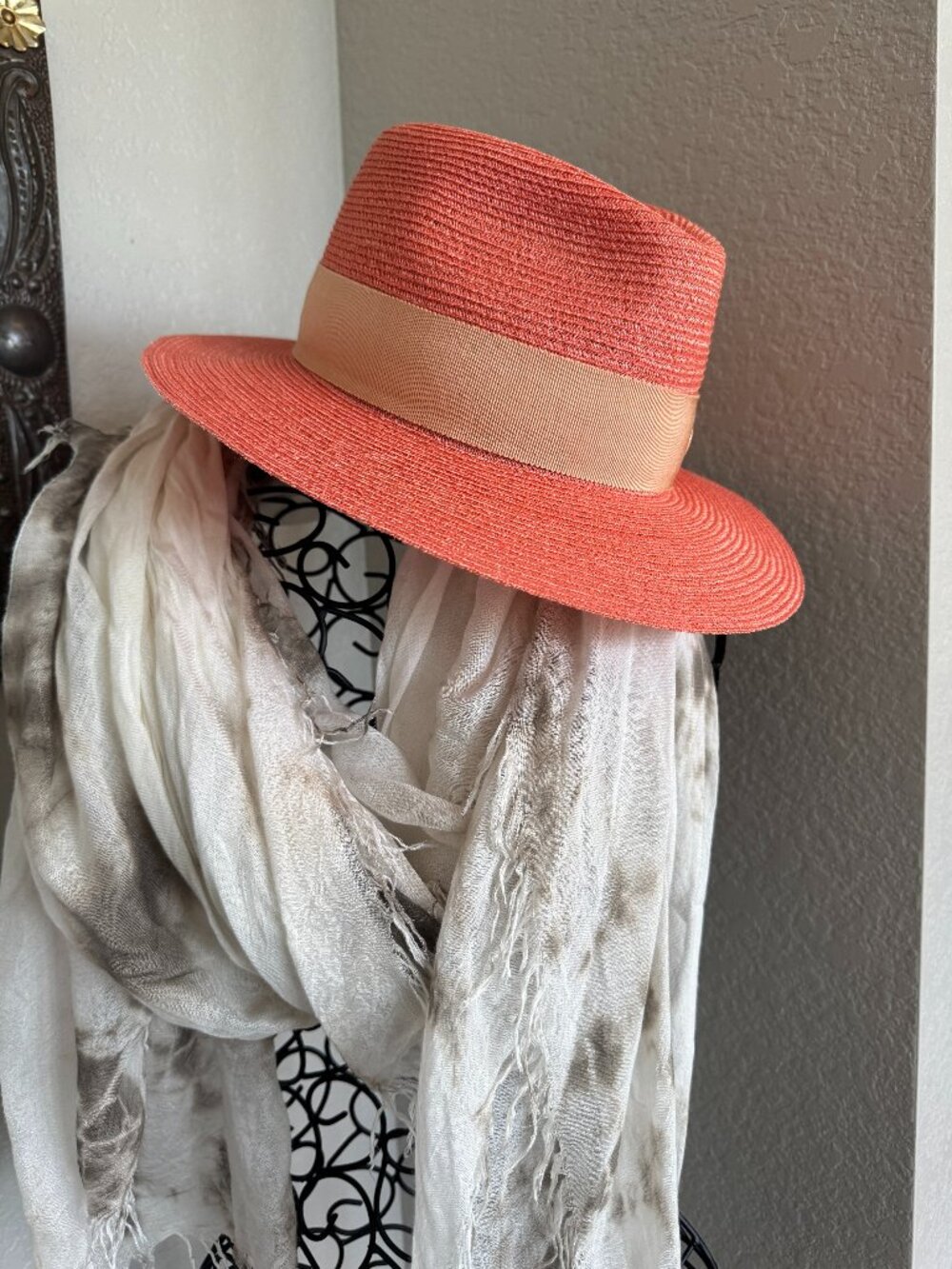 Authentic Maison Michel fedora Peach Med NWT
